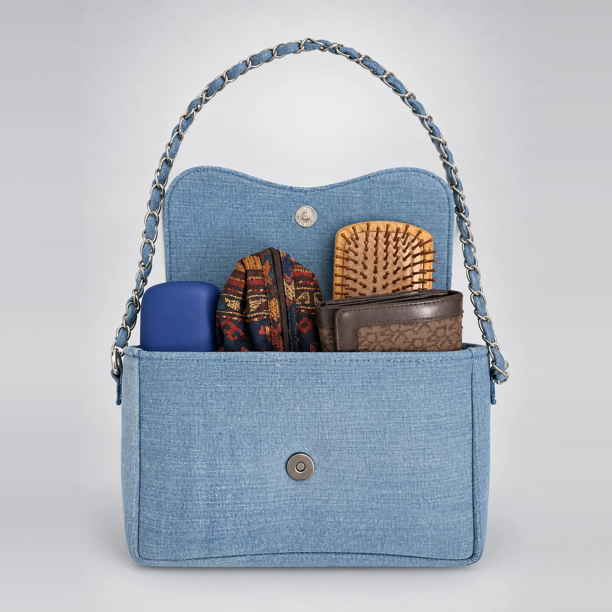 Allure Dune Handbag – upcycled denim bag, view 5 of 8