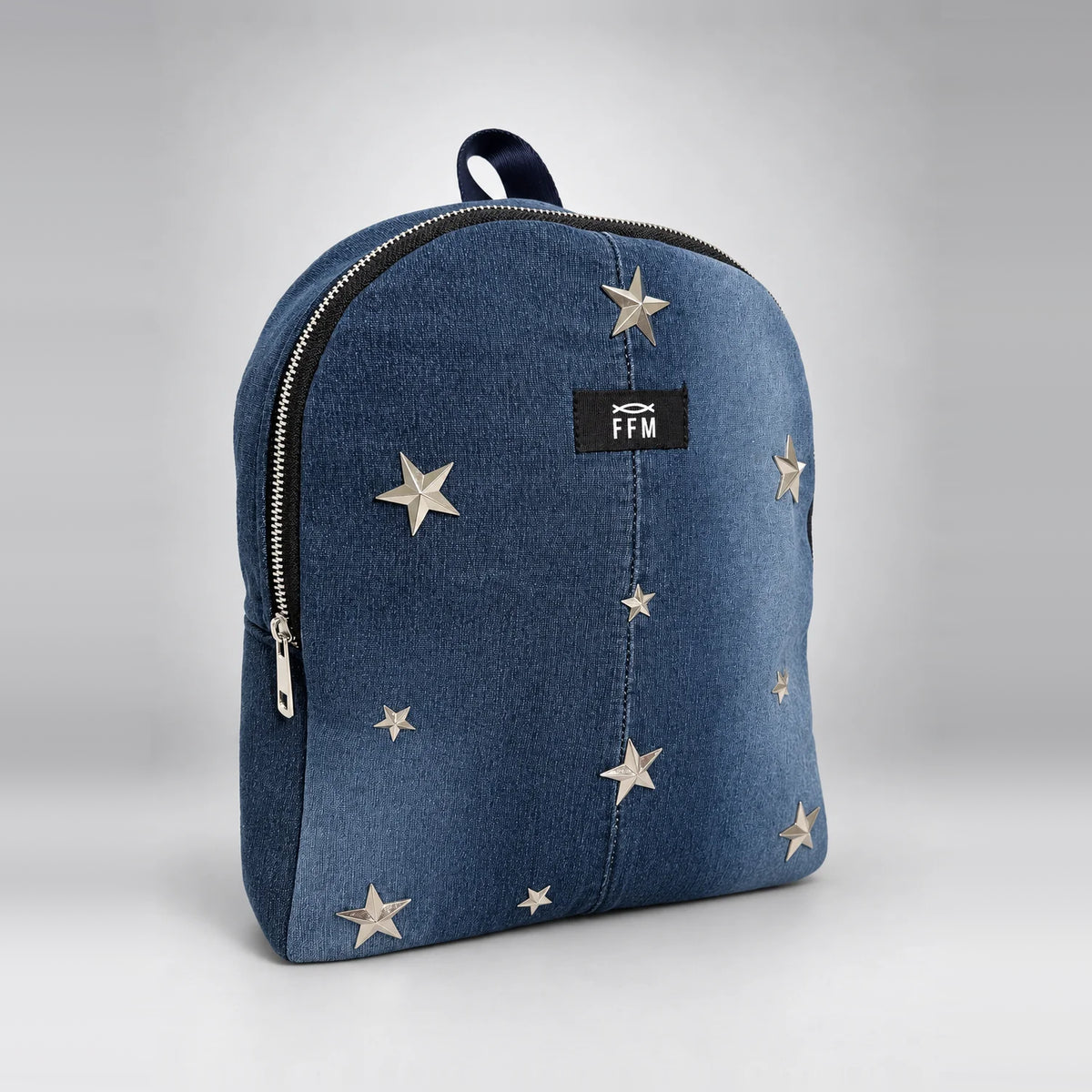 Aura Stride Mini Backpack – upcycled denim bag, view 2 of 5
