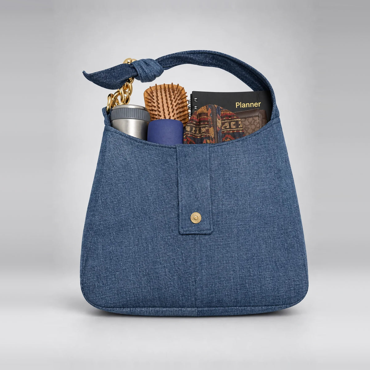 Denim-Delight Classic Tote – upcycled denim bag, view 4 of 6