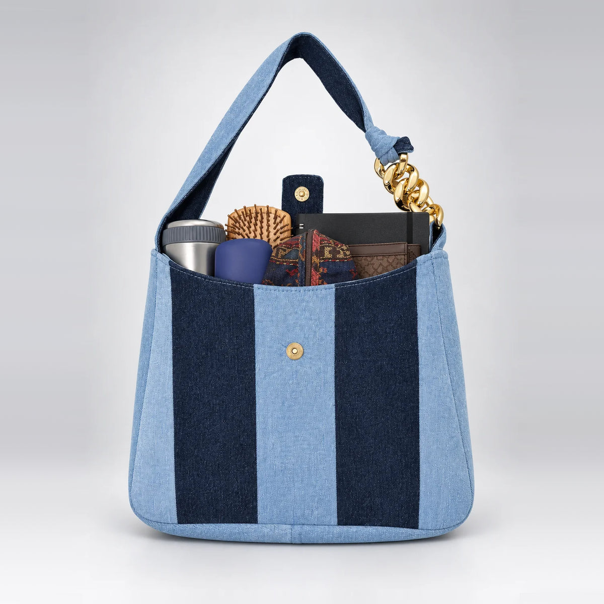 Denim-Delight Rhythm Tote – upcycled denim bag, view 5 of 9