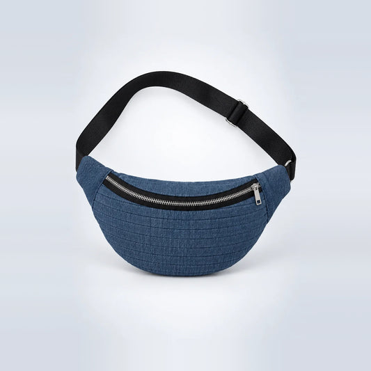 Fanny Waist Bag – upcycled denim bag, front view