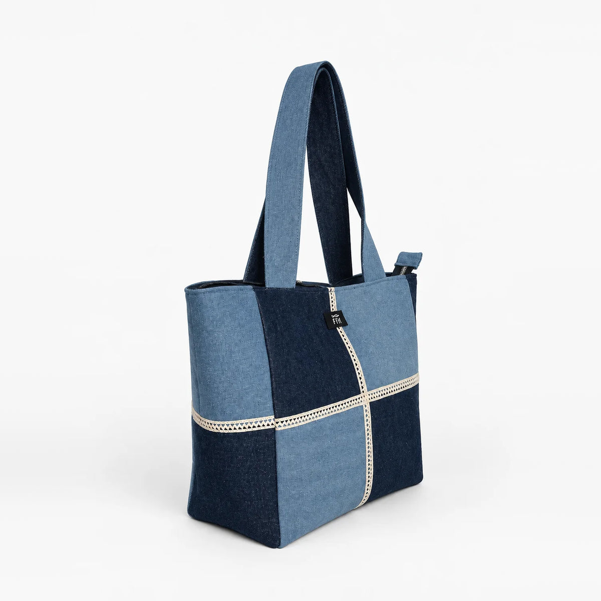Inside Out Classic Tote – upcycled denim bag, view 2 of 5