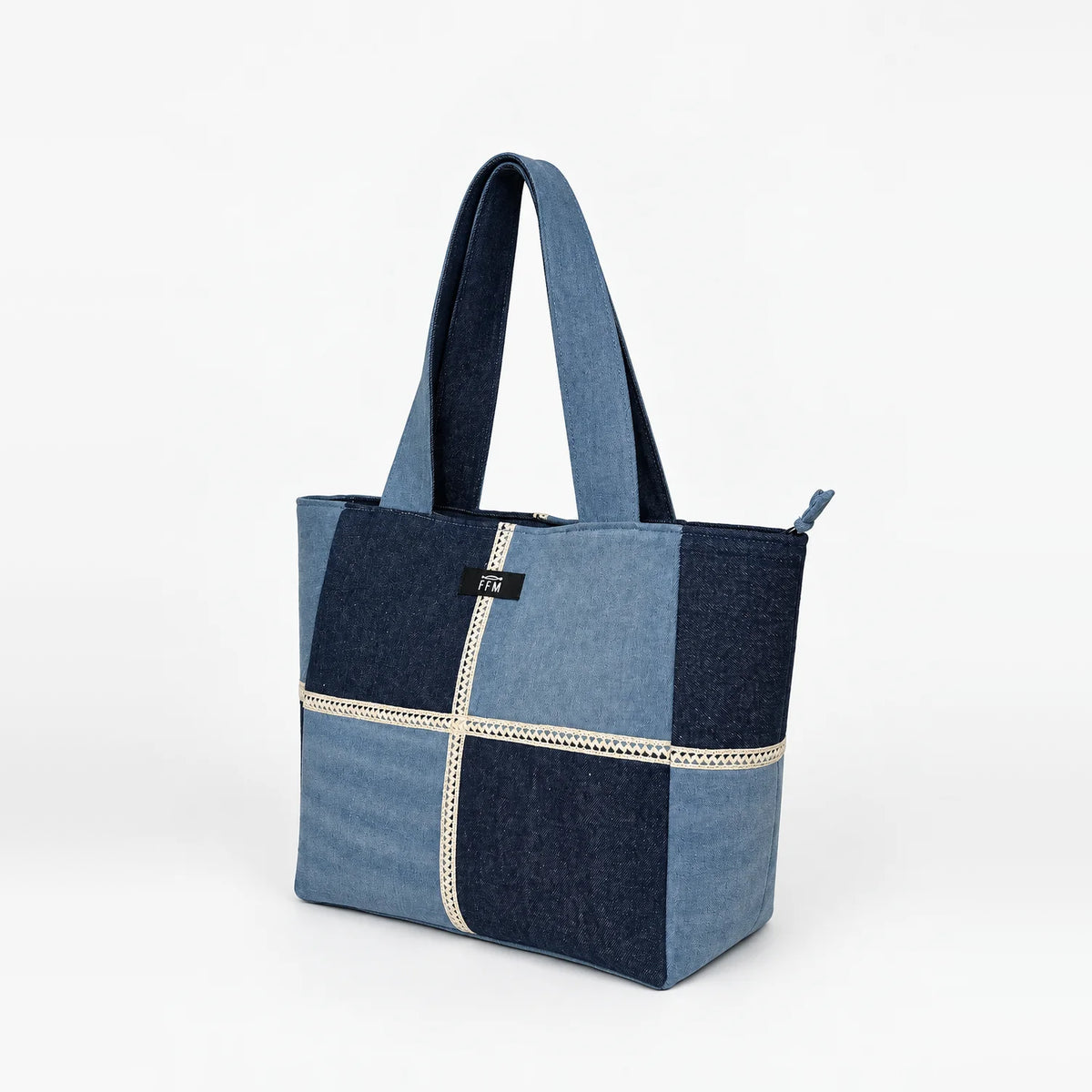 Inside Out Classic Tote – upcycled denim bag, view 3 of 5