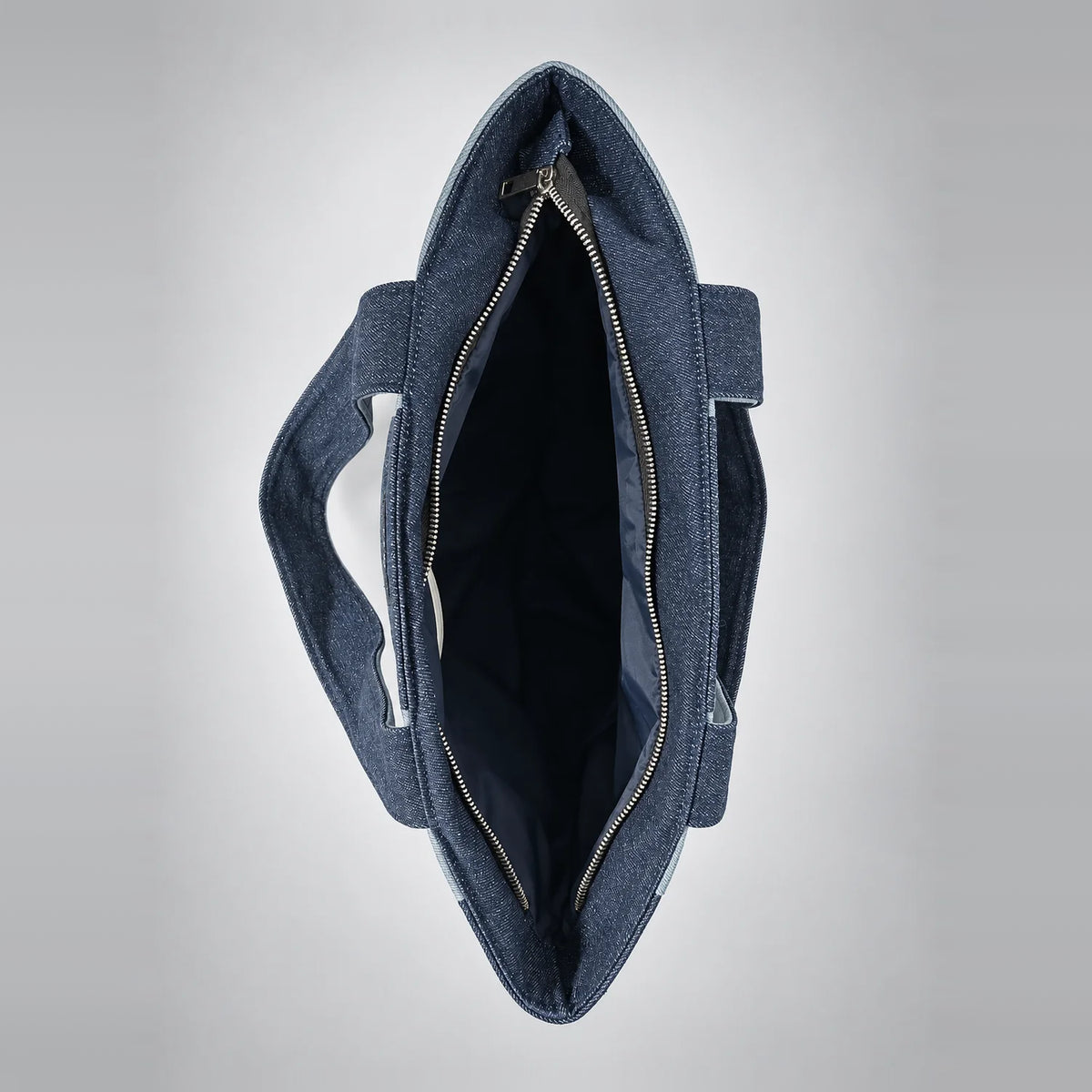 Inside Out Grid Tote – upcycled denim bag, view 5 of 5