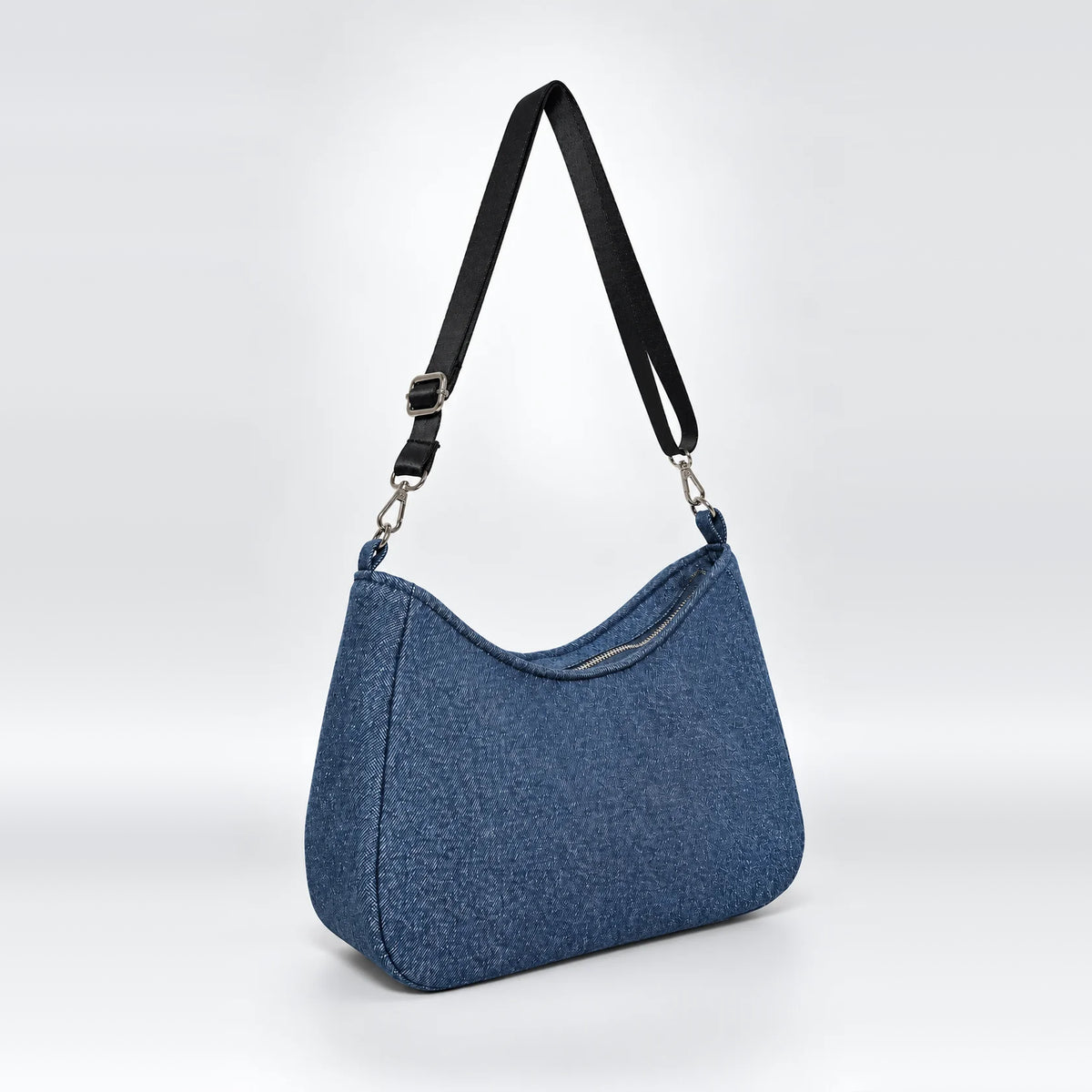 Midnight-Arc Luna Handbag – upcycled denim bag, view 2 of 5