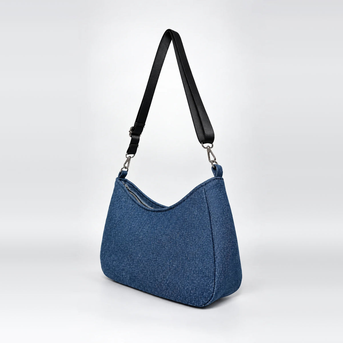Midnight-Arc Luna Handbag – upcycled denim bag, view 3 of 5