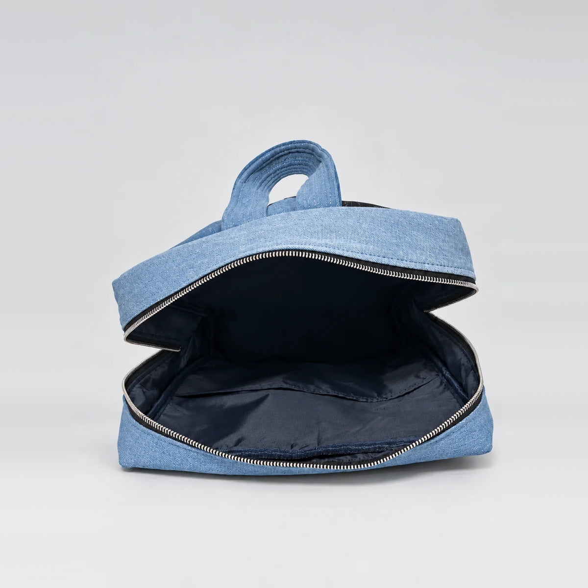 Mosaic Split Stride Backpack – upcycled denim bag, view 6 of 6