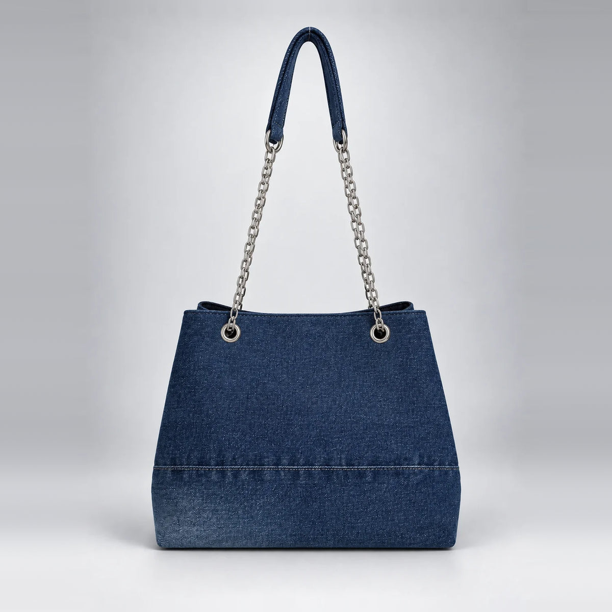 Quilted Drawstring Tote – upcycled denim bag, view 4 of 8