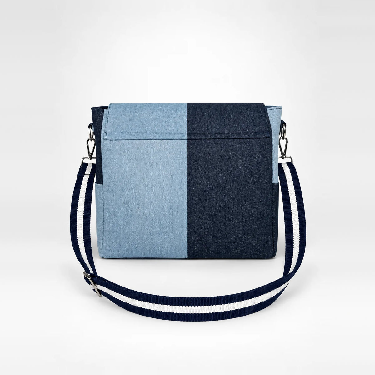 Reclaim Checkmate Laptop Bag – upcycled denim bag, view 4 of 5