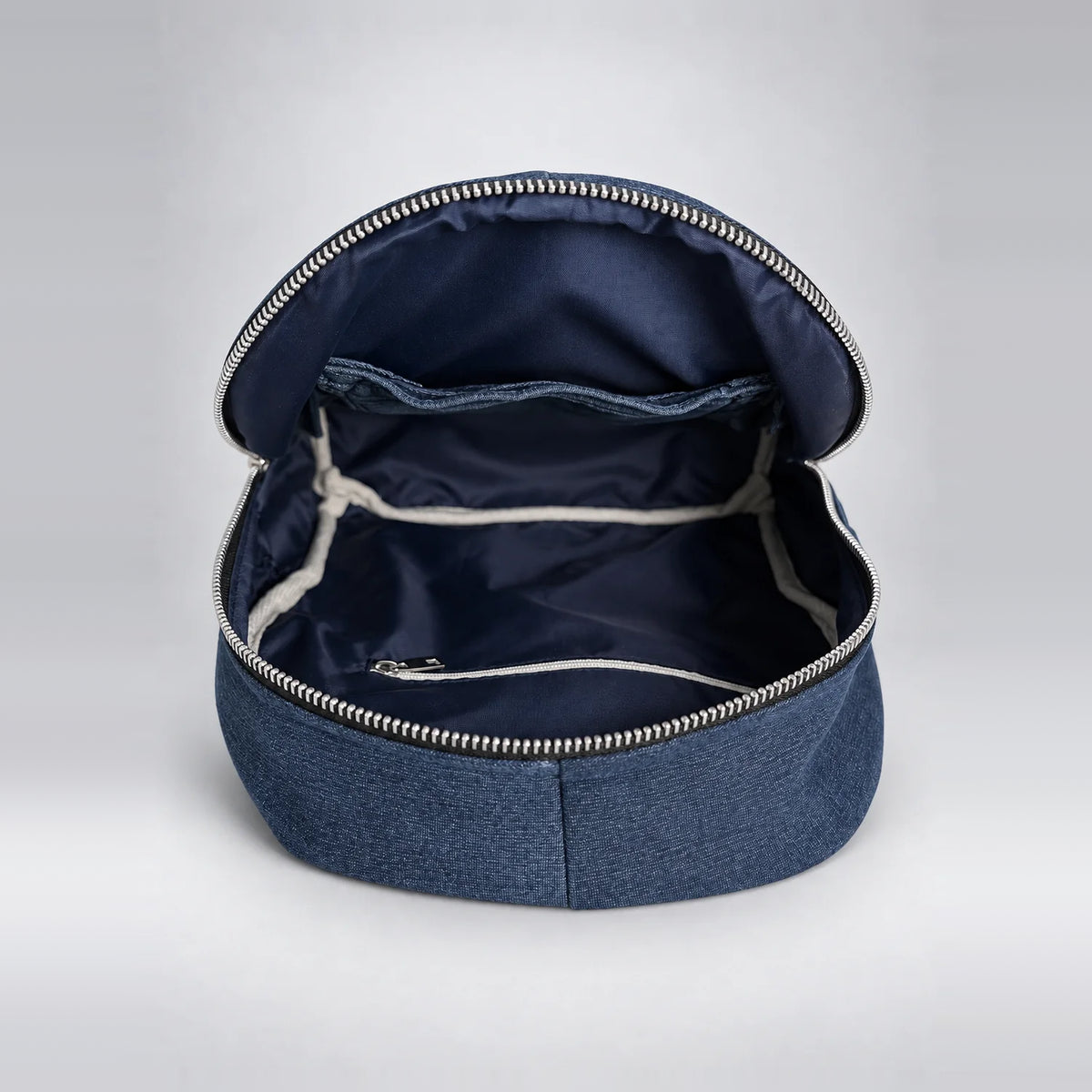 Rivet Stride Mini Backpack – upcycled denim bag, view 4 of 5