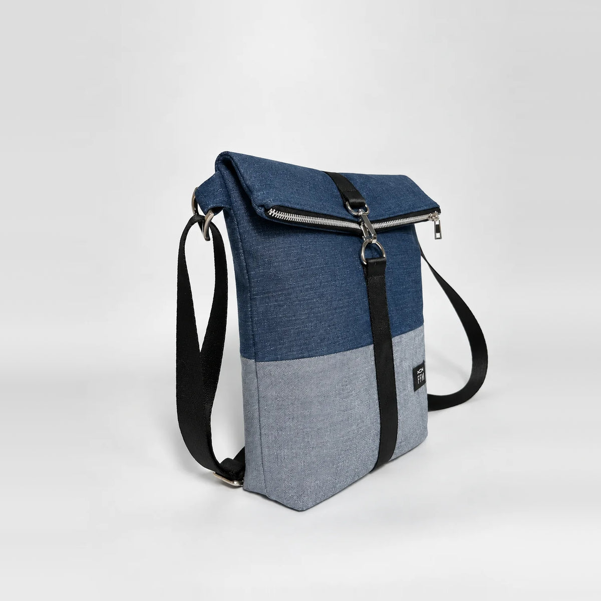 Terra Fold Messenger Sling – upcycled denim bag, view 2 of 7