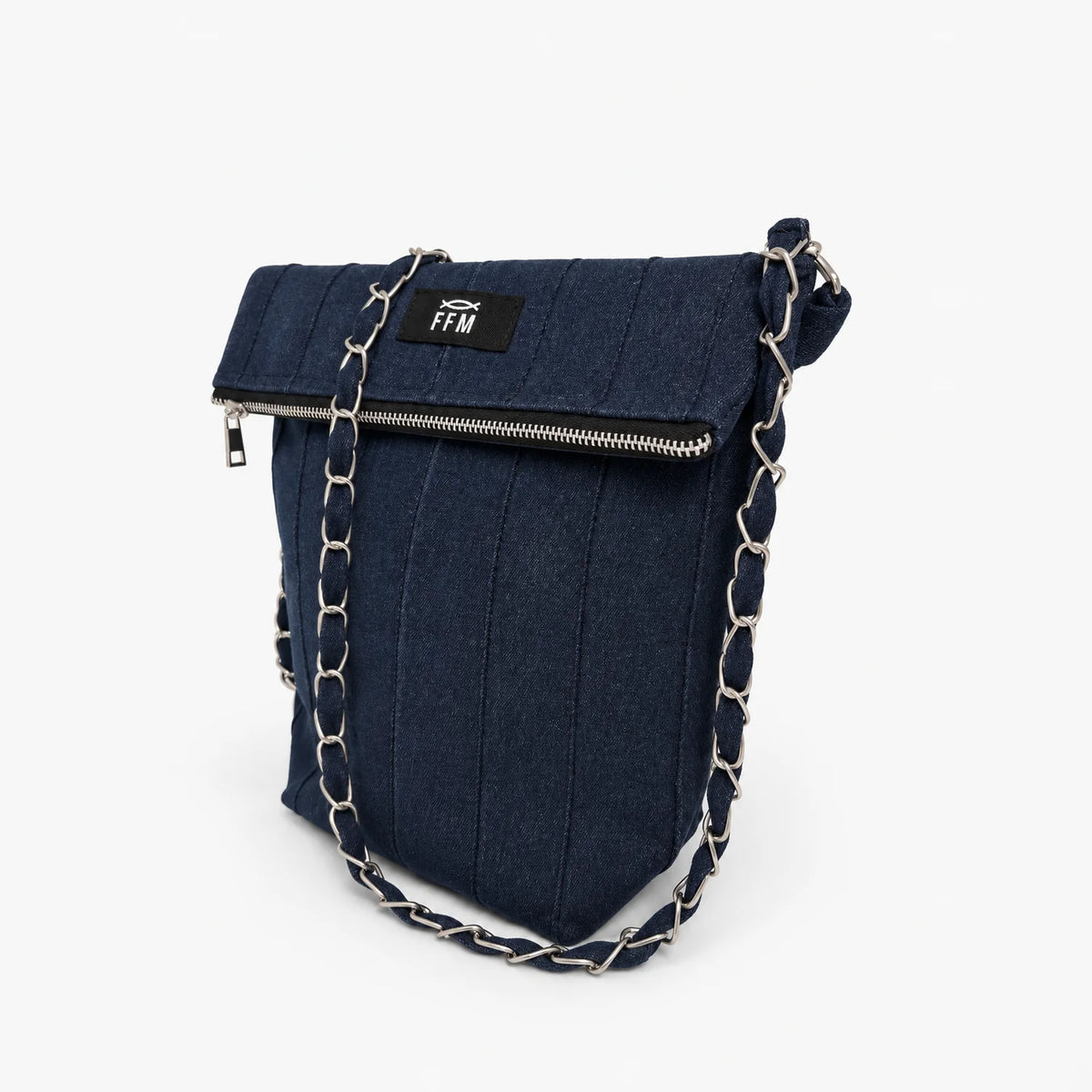 Terra Pleat Sling – upcycled denim bag, view 2 of 5